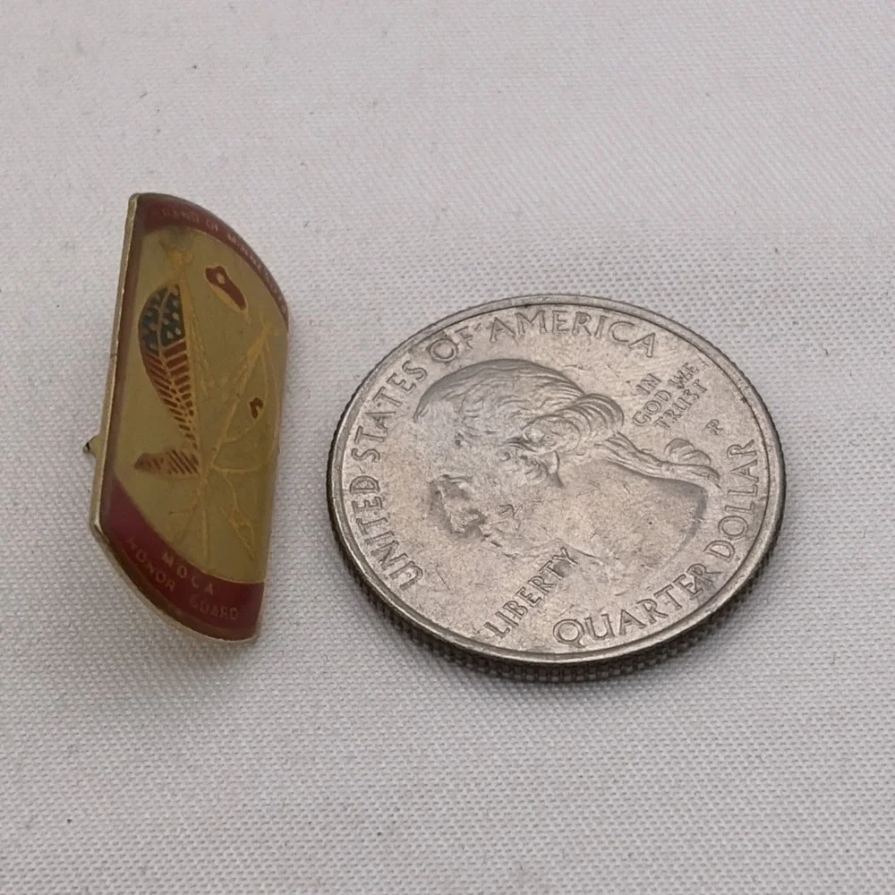 Grand Of Minnesota MOCA Honor Guard Lapel Hat Pin Gold Red Vintage